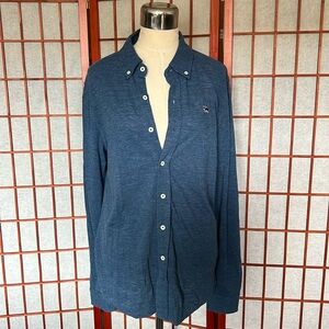 Normal brand blue polo button down shirt size large